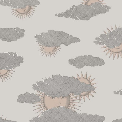 Cole & Son Soli e Nuvole Wallpaper in Beige & Soft Gold